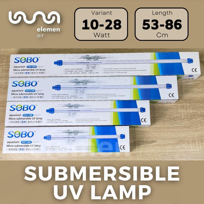 Lampu UV SOBO UV Submersible Lamp Ultraviolet Ultra Violet Lamp UVC 10 Watt 15 Watt 21 Watt 28 Watt