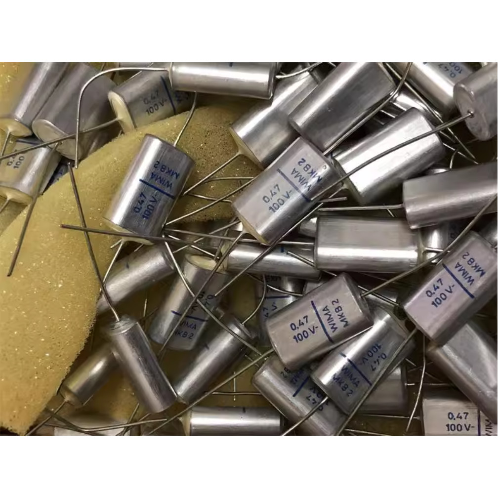 4Pcs/Lot Original German Wima Mkb2 0.47Uf 100V 23Xx13X7 Axial Aluminum Shell Frequency Divider