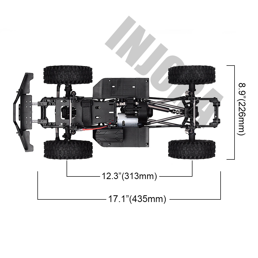 Injora 313Mm 12.3" Wheelbase Assembled Frame Chassis For 1/10 Rc Crawler Car Scx10 Scx10 Ii 90046