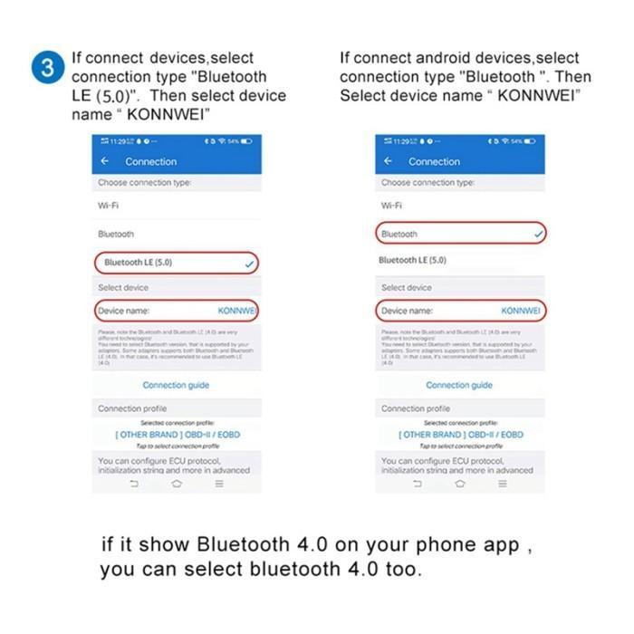 Konnwei Kw905 Elm327 V1.5 Obd2 Scanners Bluetooth 5.0 For Android/Ios Elm 327 Obd 2 Car Diagnostic