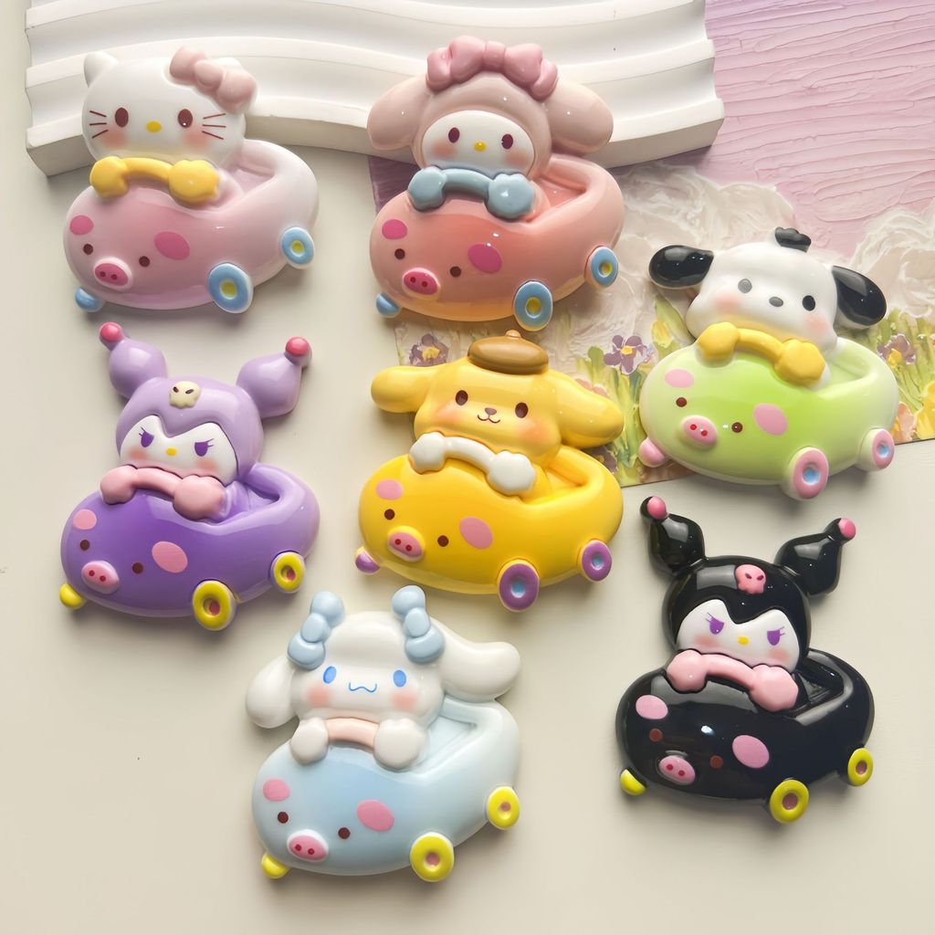 Large card multi-color Sanrio bumper car DIY cream glue resin accessories phone case hair clip