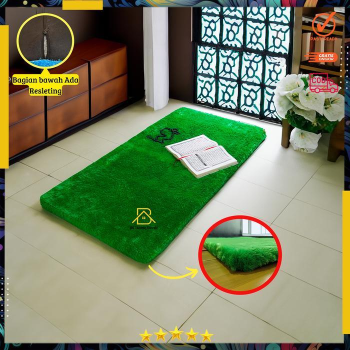DISKON Sajadah Haji muslim tebal bulu rasfur polos tanpa motif nyaman Lembut ukuran 115 cm x 65 cm x
