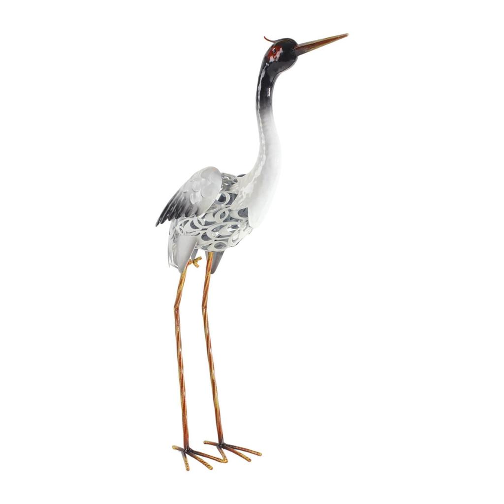 Red Crowned Crane Statue Heron Sculpture for Indoor Outdoor Flowerbed Porch
