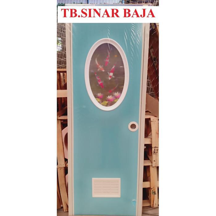 Pintu PVC Warna Kaca Oval / Pintu Kamar Mandi