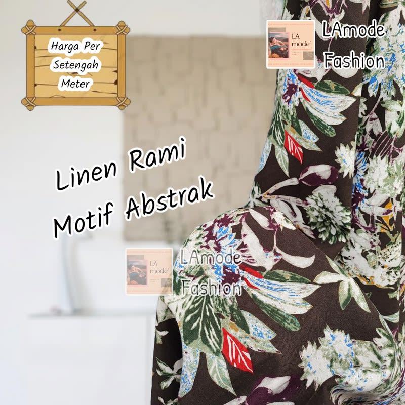 Kain Linen Rami Motif Abstrak
