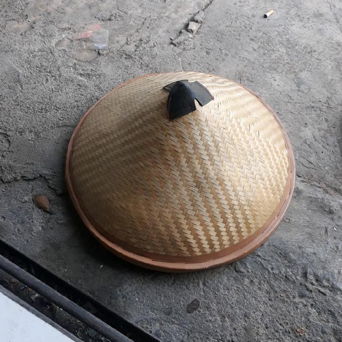 h2e3- Topi Caping Bahan Kulit Bambu Tebel Topi Caping Petani