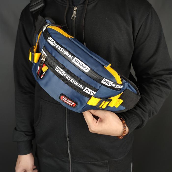 Waistbag Waterproof Bahan Nilon Parasut Original Polo Amstar Tas Pinggang Tas Pria Tas Selempang