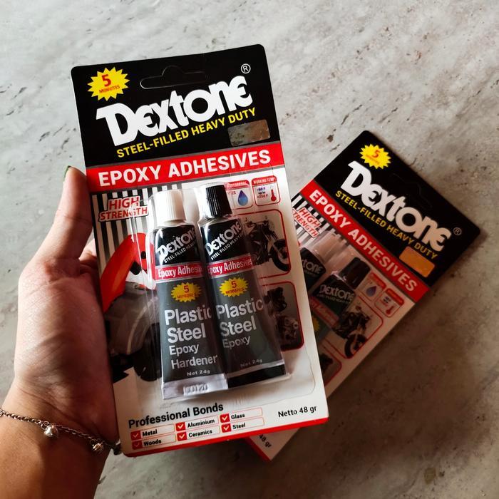 jgmh- Lem Dextone 5M Besar 48Gram / Lem Dextone Plastic Steel Expoxy / Lem Besi 5 Menit