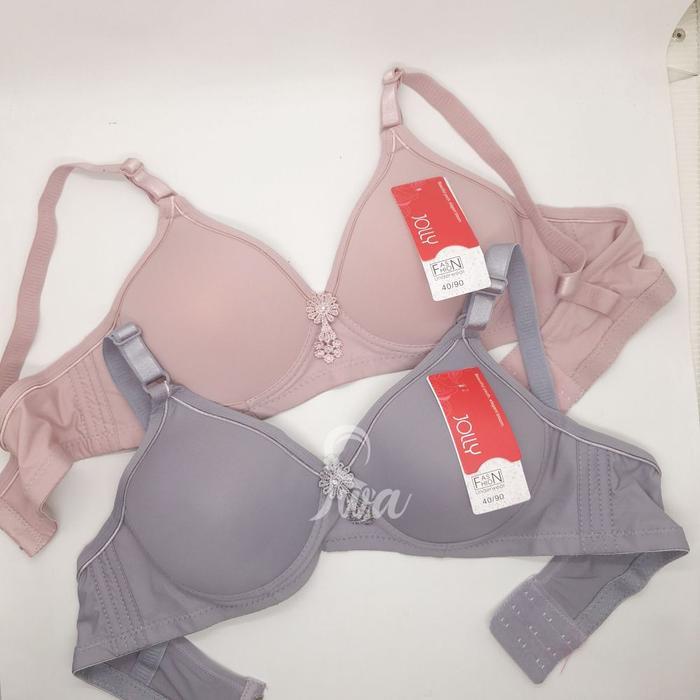 havr- Jolly 1Pcs Bra Wanita Cup Besar Bh Busa Tanpa Kawat Kait Kancing Belakang 3 Susun