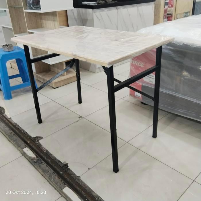 Meja Lipat Kayu Kaki Besi/Meja Makan/Meja Belajar/Meja Lipat/Meja Serbaguna