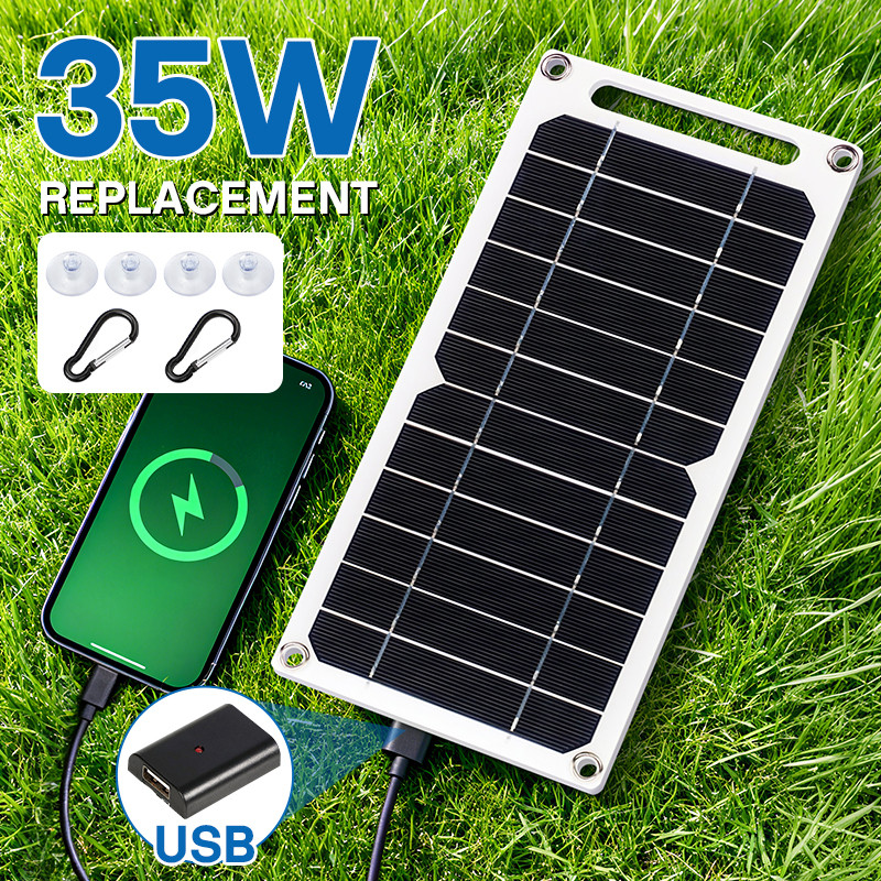 35W Sunpower Portable Solar Panel 5V Solar Plate With USB Safe Stabilize Charger For Power Bank