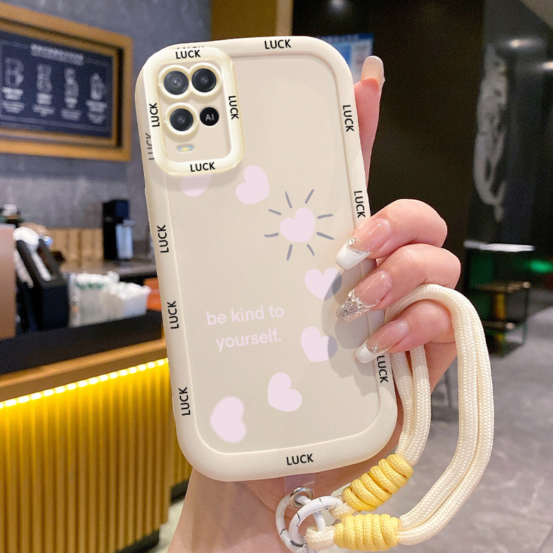 Casing Hp untuk OPPO A54 4G Case Casing HP Softcase silikon Kasing lanyard pribadi penutup penuh war