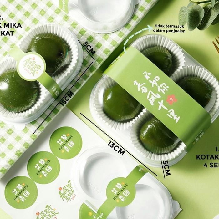 jhiw- Box Mochi Sekat + Tutup Isi 5Pcs Box Plastik Sekat Dus Kue Mochi