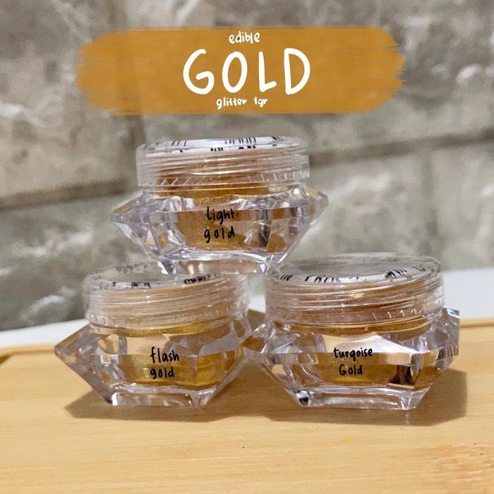 ls56- Edible Glitter 1 Gr Gold Edition - Dekorasi Makanan Minuman Gliter