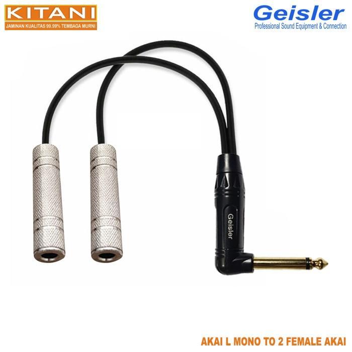 Kabel Cabang 1x Jack Akai L Mono BK to 2x Akai Cewe/Female - Geisler