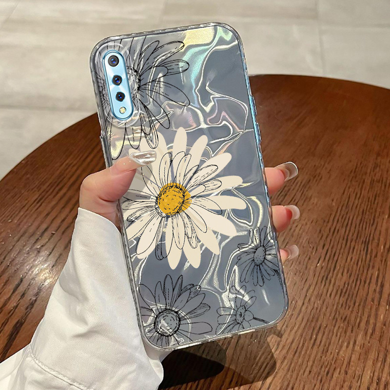 Casing Hp Untuk VIVO S1 VIVO S1 Pro Case Bunga Daisy Artistik New Laser Kesing Transparan Kasing Ces