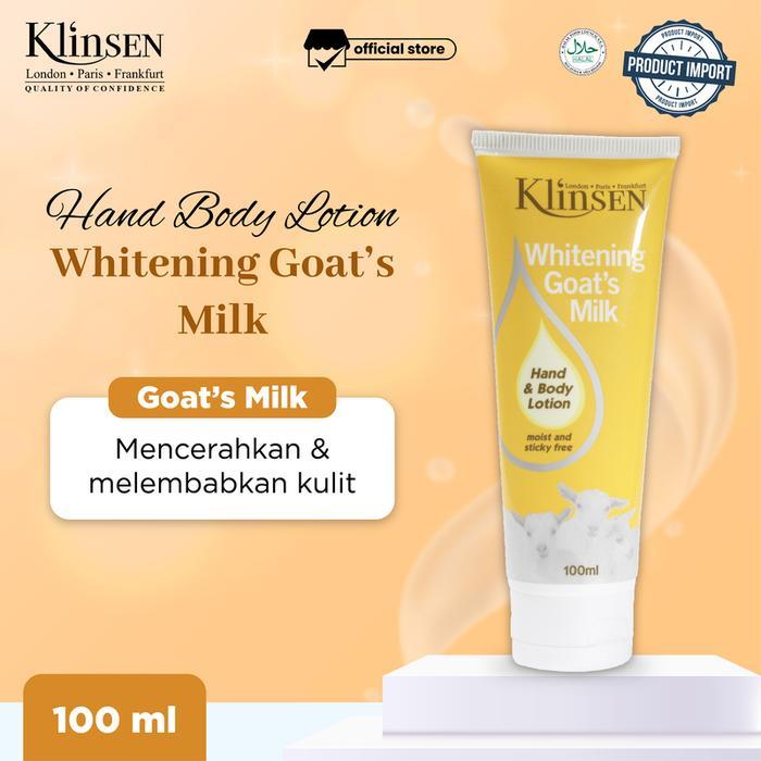 75r2- Klinsen Hand & Body Lotion Whitening Goat Milk 100 Ml