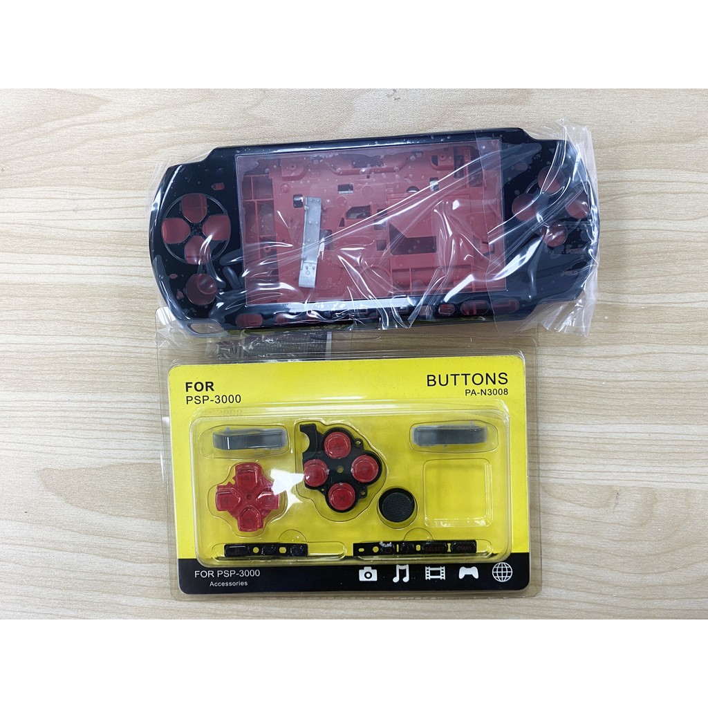 Black Red Limited Full Housing Shell Case Replacement for Sony PSP 3000 PSP3000 Game Console Shell