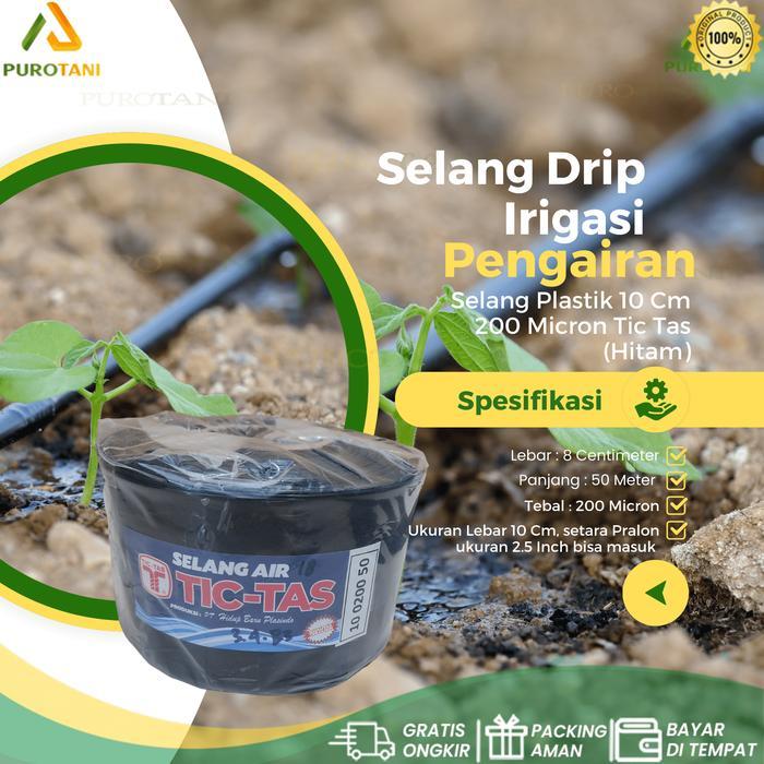 Puro Selang irigasi 2 inchi Selang Drip 20 mikron x 10 cm x 50 m Selang pipa 2 dim 50 meter GRATIS