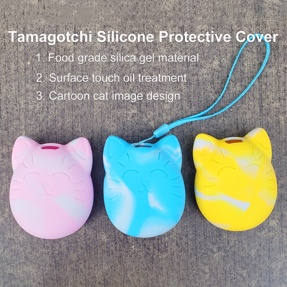 Soft Silicone Electronic Pet Machine Cover Cartoon Cat Shaped E-pet Machine Protector Scratch Proof 