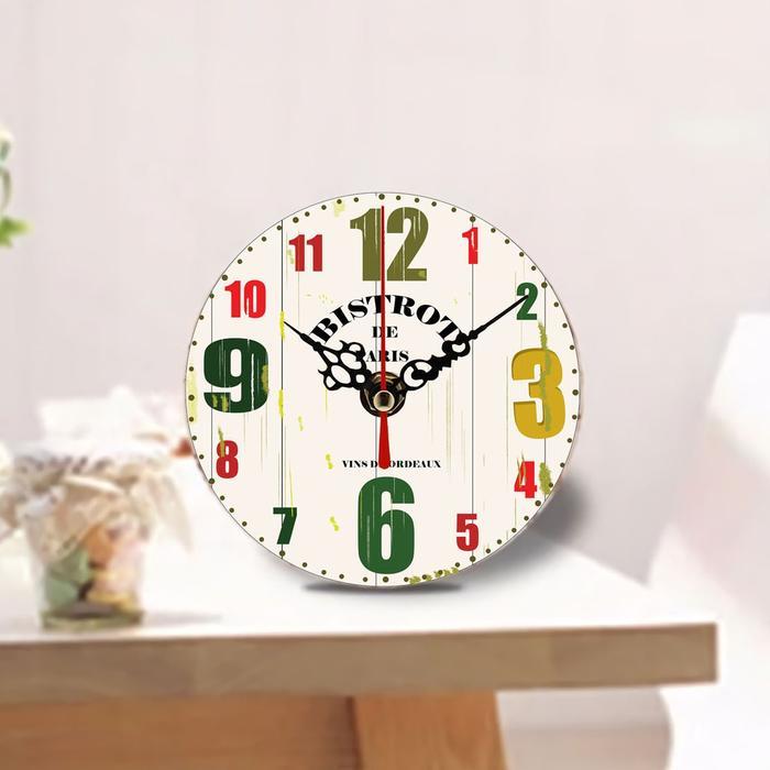 Jam Meja Unik Kayu Vintage Bistrot Eropa Jam Duduk Sweep Movement