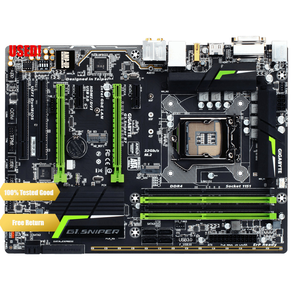 Gigabyte motherboard g1.sniper B7 (Rev. 1.0) supports the 6th generation intel core Gamma Processor 