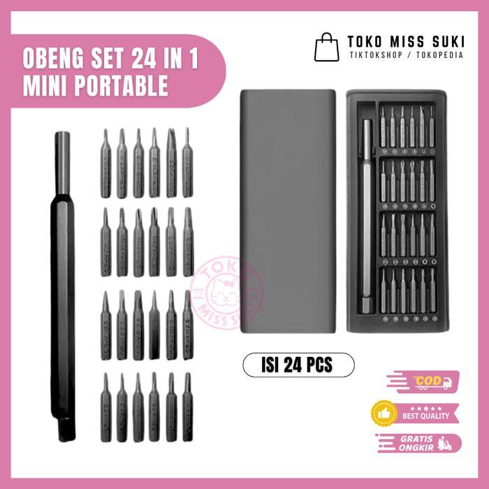 [BS] Obeng Set 24 in 1 Magnet Magnetic Reparasi HP Obeng HP / Obeng Komputer / Obeng Jam / Obeng