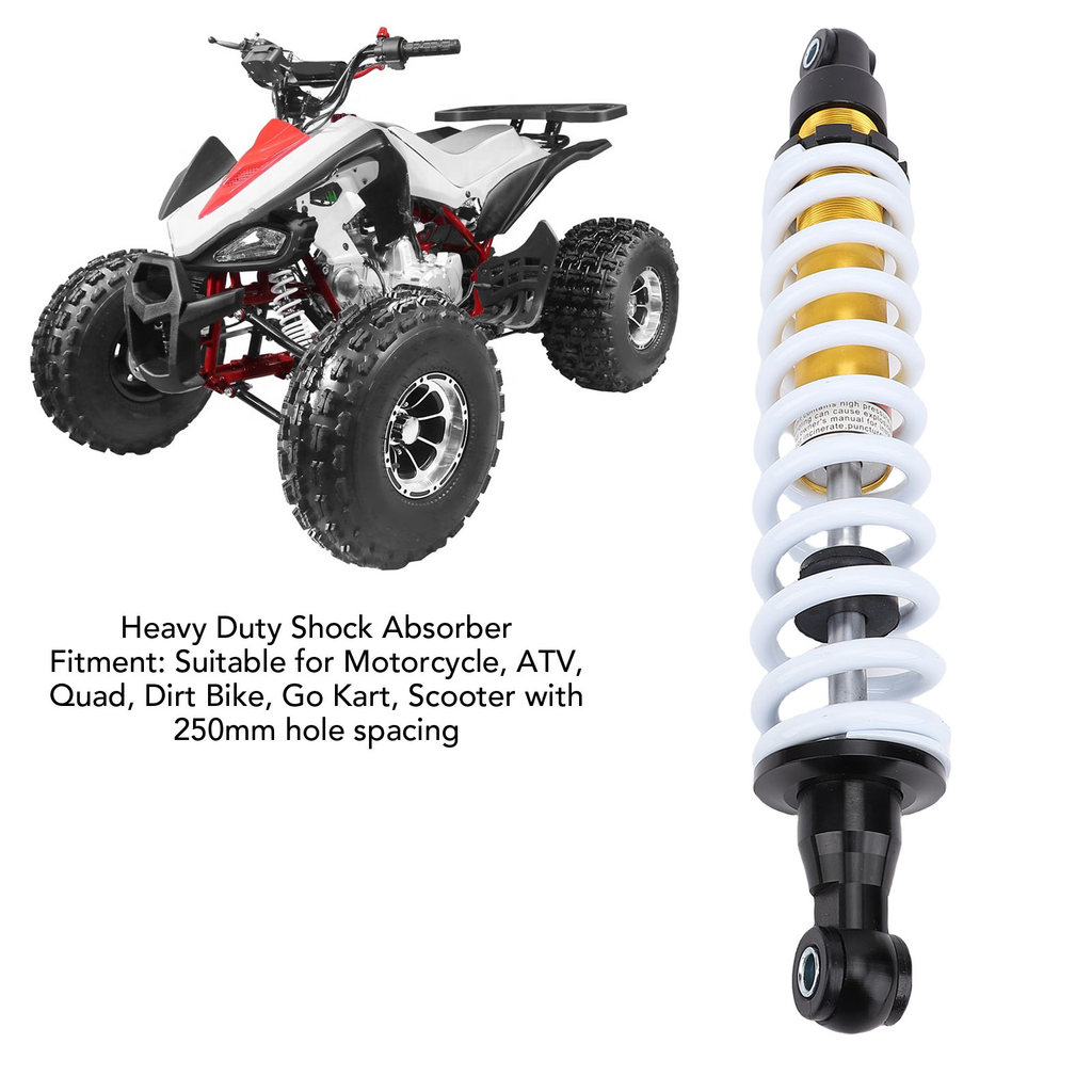 Heavy Duty Shock Absorber Spring Adjustable Damping 400mm Hole Distance 10mm Diameter for Motorcycle