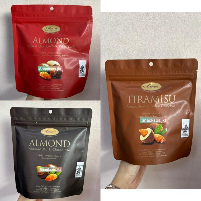 ALESSIO CIOCCOLATO ALMOND DARK CHOCO / ALMOND TIRAMISU WHITE CHOCOLATE / ALMOND ASSORTED CHOCOLATE