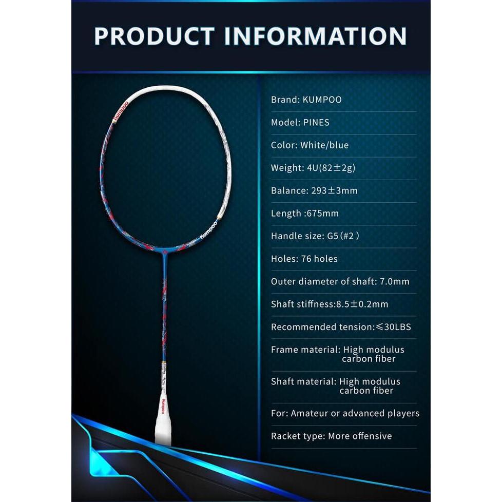 RAKET BADMINTON KUMPOO PINES ORIGINAL KUMPOO PINES JAPAN
