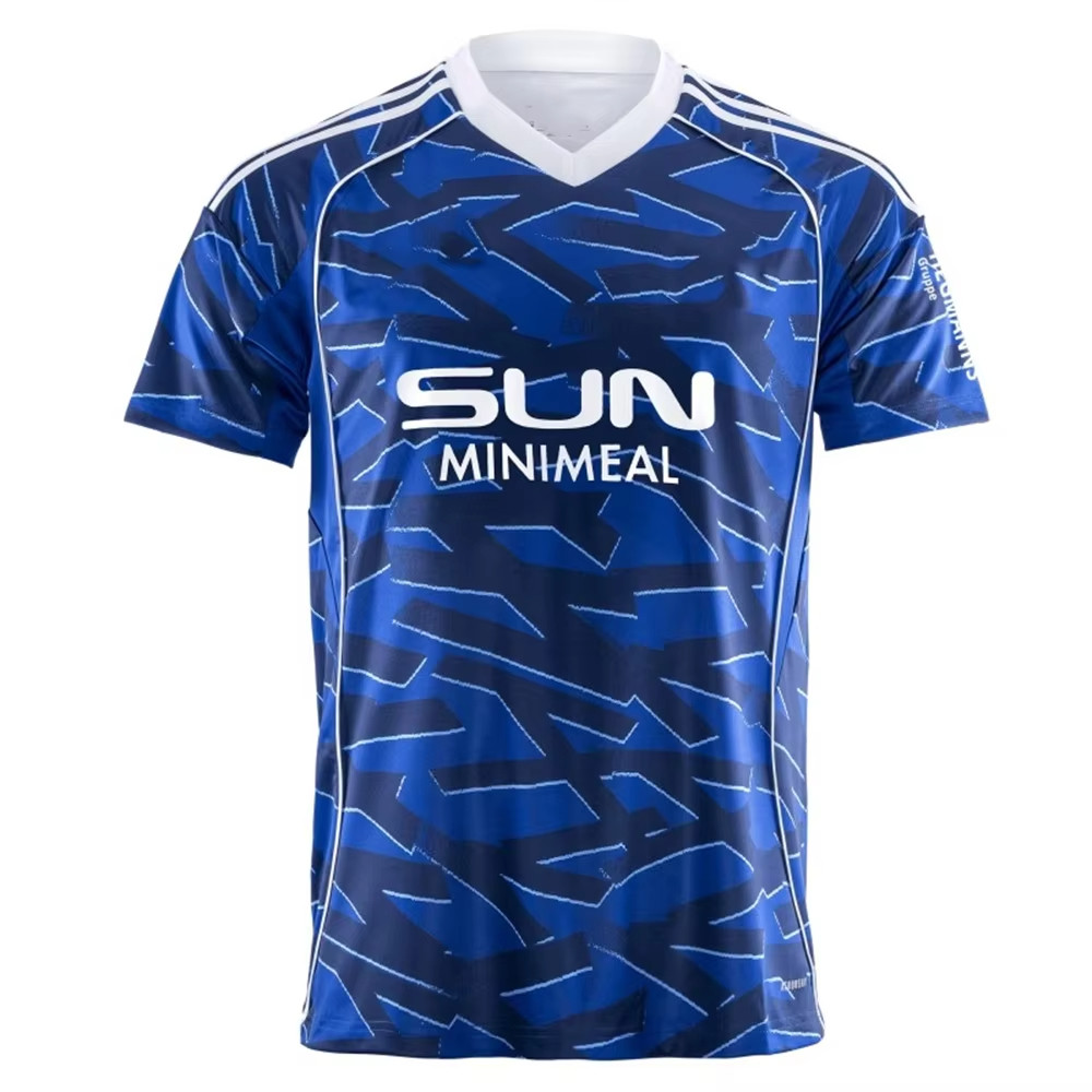 25-26 Mens T-Shirt Schalke 04 Home Football Youth Sportwear Oversized Training Soccer Uniform Moto