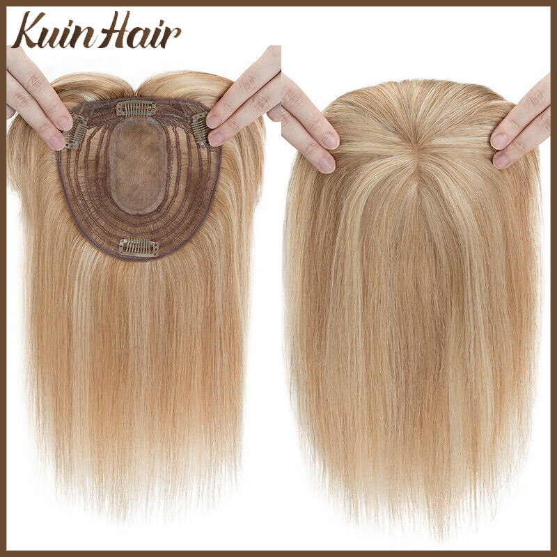 Silk Base Top Women Topper Clip In Real Human Hair Hairpiece Human Hair Extension Thin Breathable