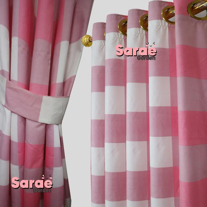 TIRAI GORDENG-HORDENG JENDELA-GORDEN JENDELA PENDEK MOTIF KOTAK GINGHAM EMILY CANTIK 10 SMOKRING