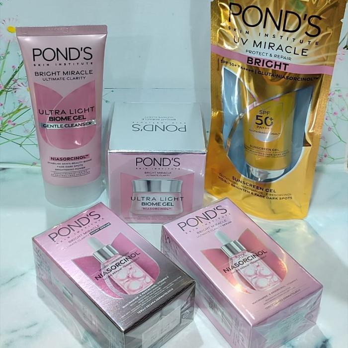hvs Ponds Biome Gel Paket Lengkap / Paket Ponds Biome Gel Bright Miracle Ultra Light Moisturizer /