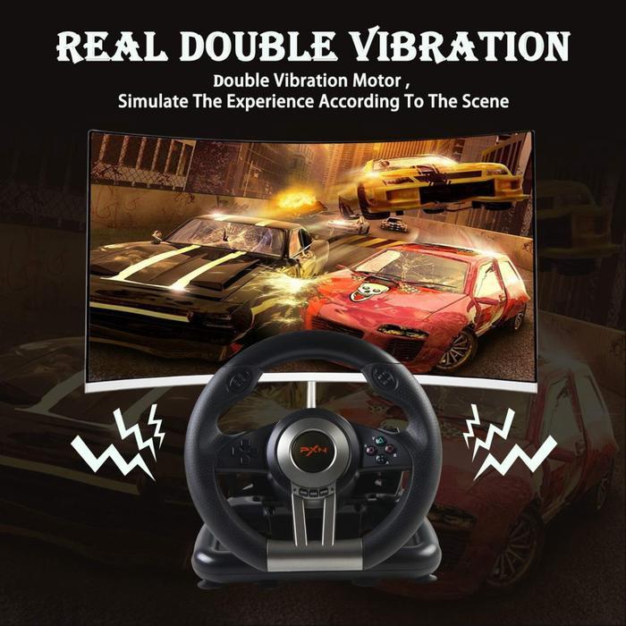 5s3y- Pxn Pxn-V3 Pro 180 Derajat Kemudi Balap Kompatibel Dengan Pc Ps3 Ps4 Dan Xbox One