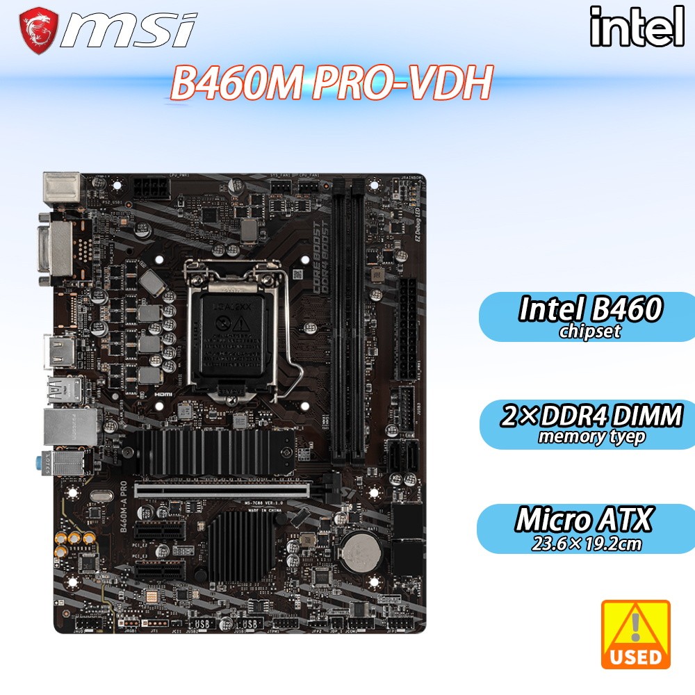 MSI B460M-A PRO Motherboard Support LGA 1200 Socket i9-10900K i7-10700K i5-10600K i3-10100 CPU Intel