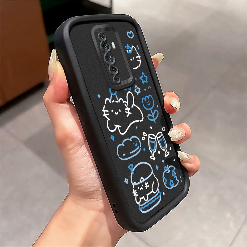 Casing Hp Untuk OPPO Reno 2F Reno 2Z Reno2 F Reno2 Z Case Casing Gambar kucing pola Kasus HP Tangga 