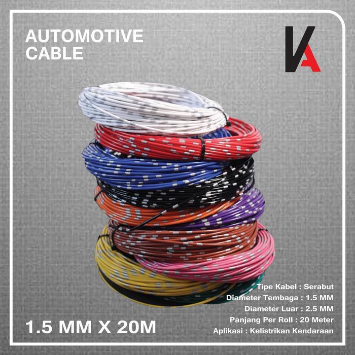 New Automotive Cable Kabel Otomotif Avss 1.5mm Avss 1.5 Mm Avss 1,5 Mm 20m
