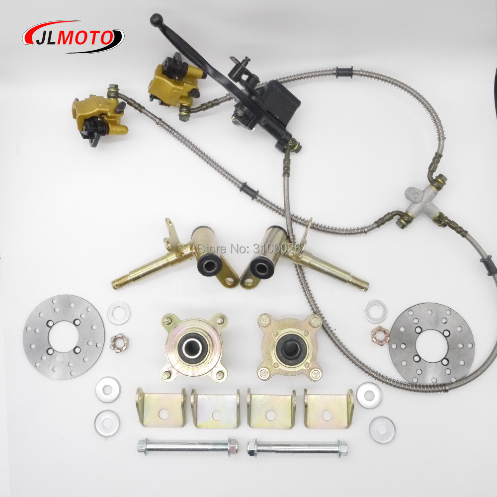 1Set 4 Stud Steering Strut Knuckle Spindles & 108Mm Disc Brake & Wheel Hub Fit For Diy Electric Atv