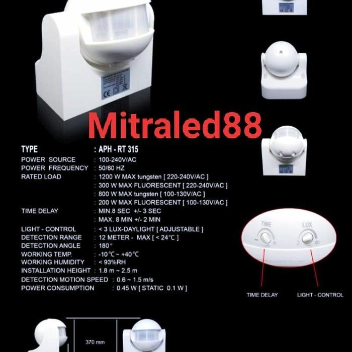 s2nu- Alat Sensor Gerak/Infared Motion Sensor Lampu Gerak Otomatis