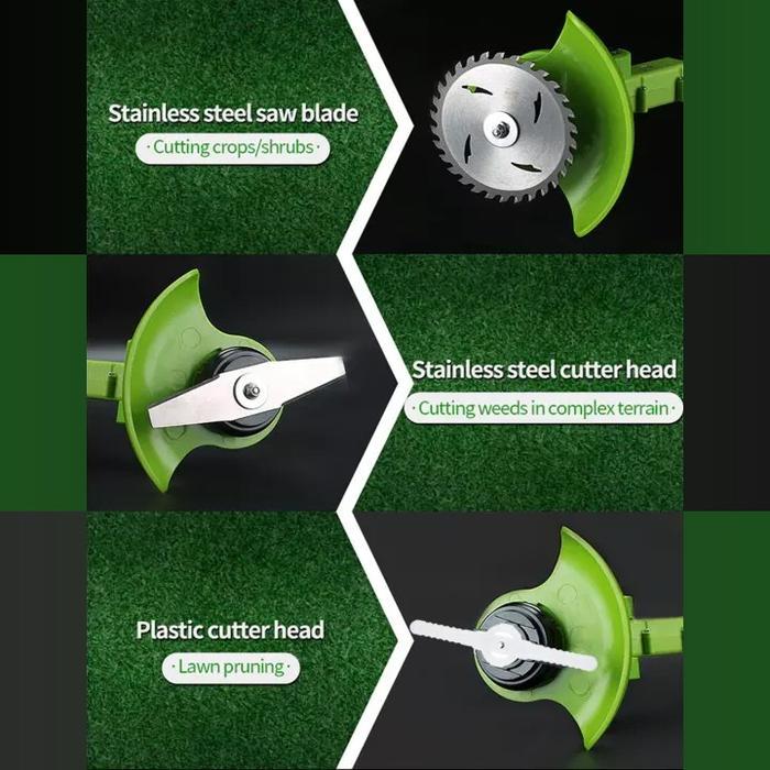 MESIN POTONG RUMPUT BATERAI CORDLESS 12V CAS DOZIRO PISAU BULAT