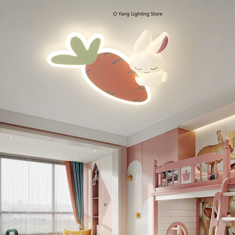 Lampu Plafon Kamar Anak Kelinci Wortel Lucu Romantis Hangat Lampu Kamar Bayi Putri Kamar Tidur Anak