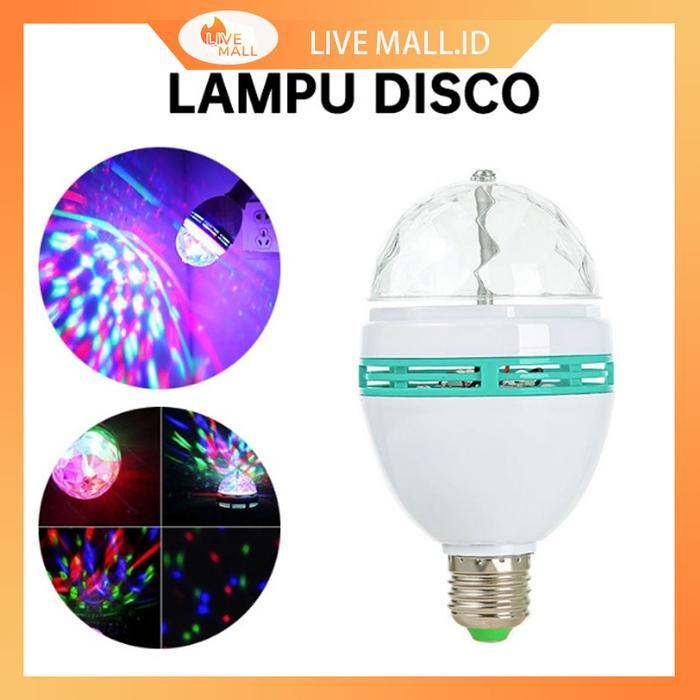 New Lampu LED Disco RGB putar Lampu Disko bolam Putar Warna Warni Lampu LED Disco Pelangi Putra E27
