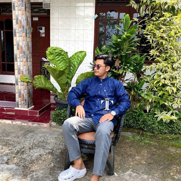 Baju Koko Pria Muslim Kemeja Koko Sultan Embos Premium Motif Kurm