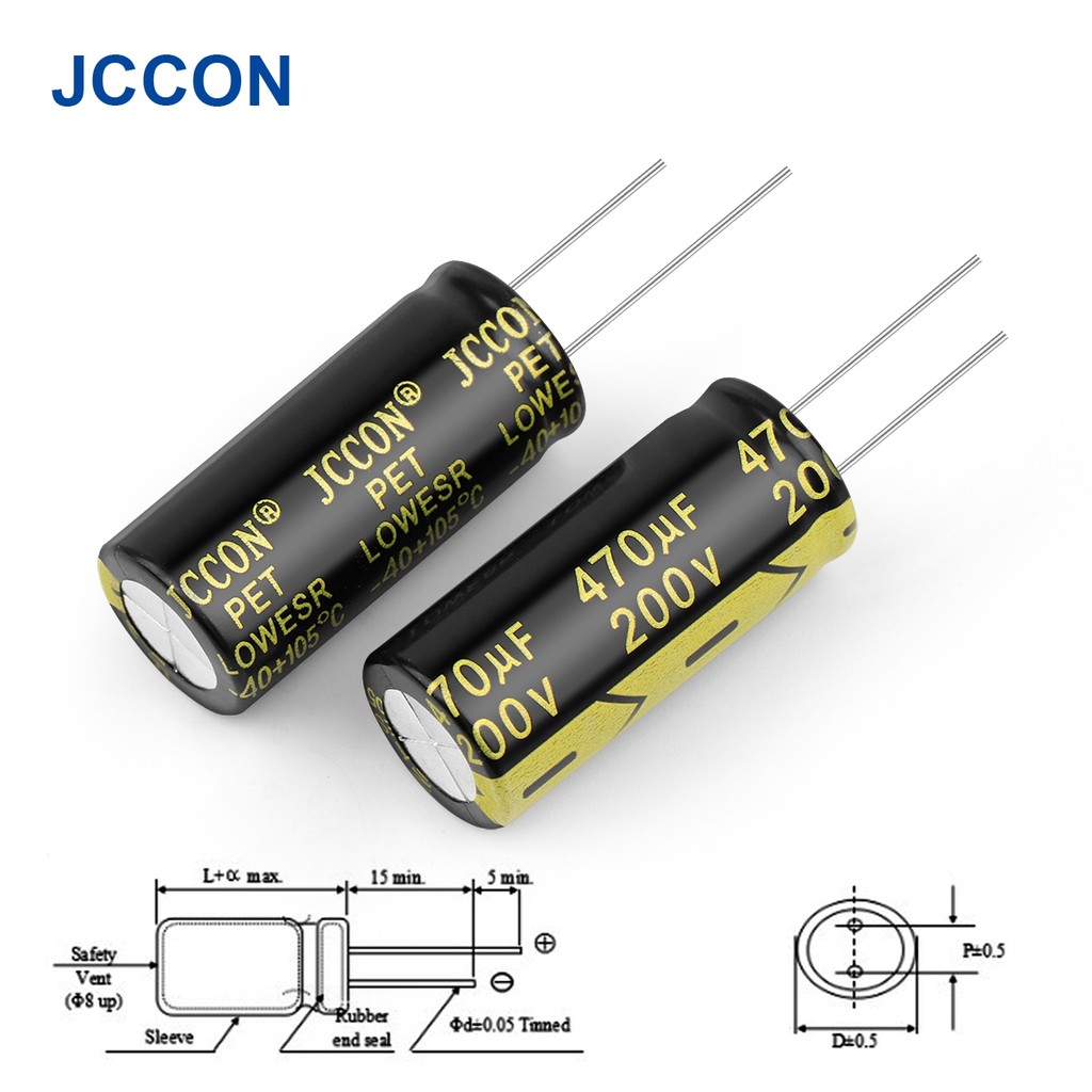 JCCON 5PCS Aluminum Electronic Capacitor 25V 35V 50V 63V 100V 160V 200V 250V 450V 470UF 680UF 1000UF