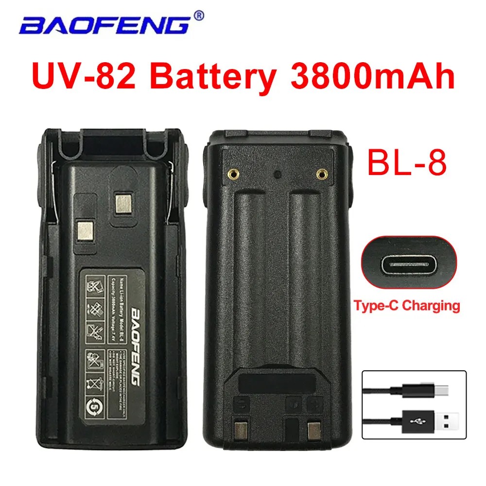 Original Baofeng Uv82 3800Mah Li-Ion Battery For Baofeng Uv82 Plus Uv-8D Uv-82Wx Uv-89 Rechargeable