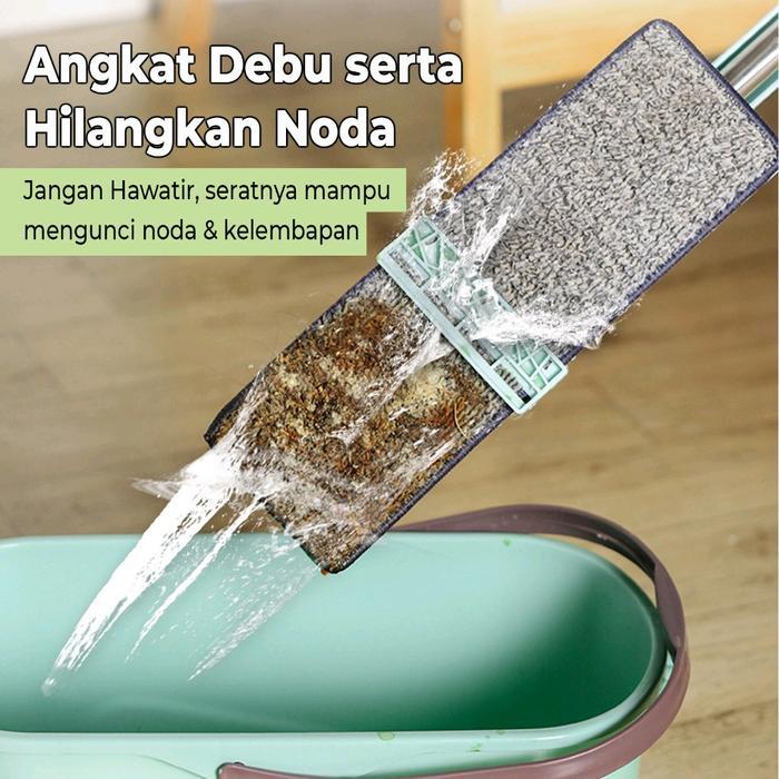 Alat Pel Lantai Tarik Ultra Mop / Flat Ultra Mop Cleaning / Alat Pel Lantai Tarik Praktis