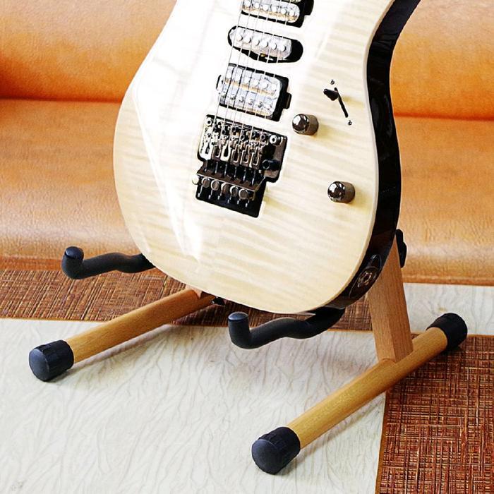 Stand Gitar Universal Kayu Solid Foldable Di Lipat Dudukan Gitar Akustik Elektrik Bass Siap Kirim