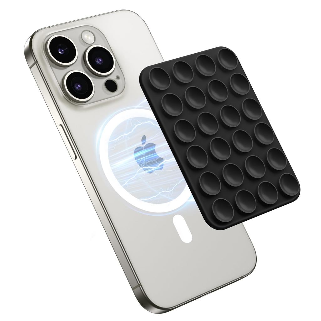 Gonez Magnetic Suction Cup Phone Mount For Magsafe Case Removable Silicone Sticky Grip For Iphone