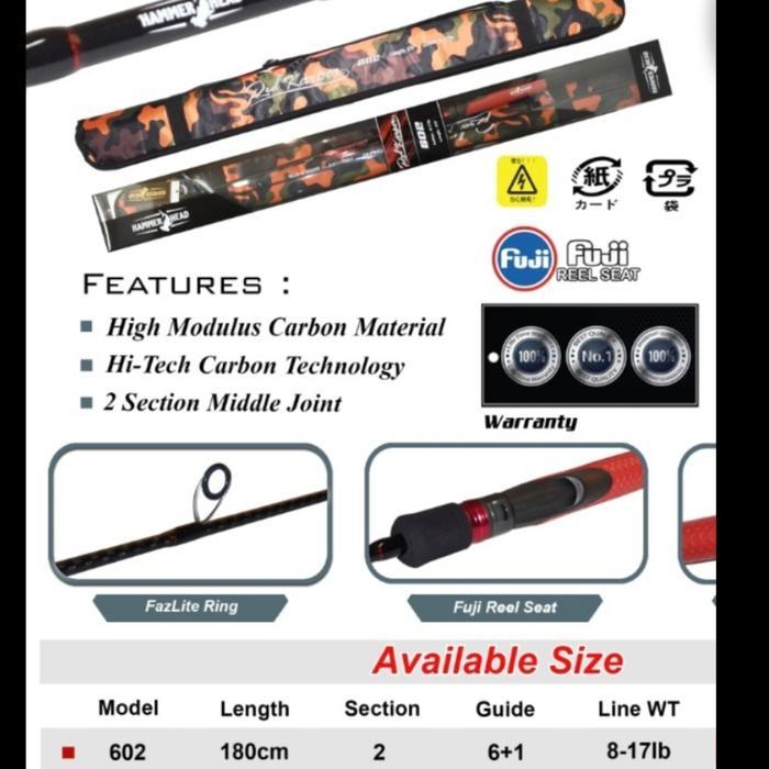 joran hammerhead kualitas premium cyber shot dan red karper 602 180 cm
